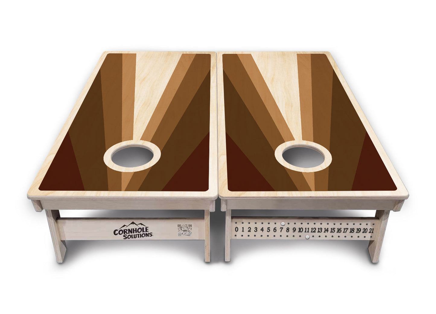 Retro Wood Triangle Cornhole Boards - Professional Tournament Series