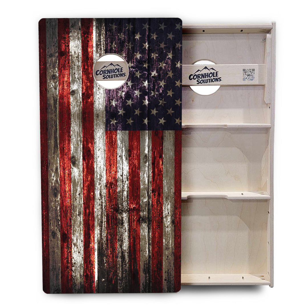 Distressed Flag Cornhole Boards - Professional Tournament Series