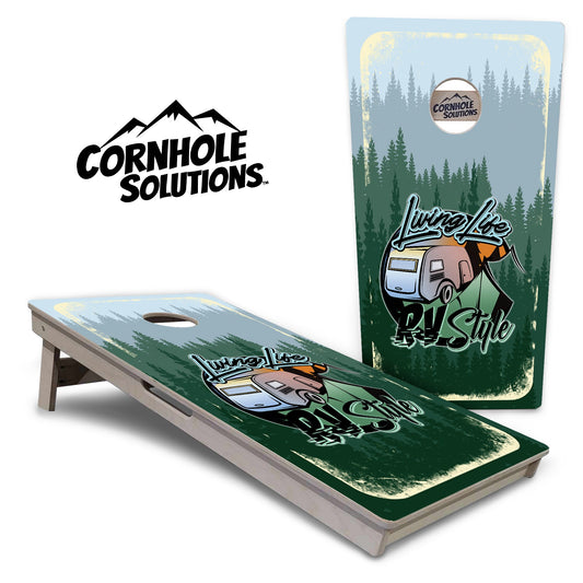 Living Life RV Style Cornhole Boards - Professional Tournament Series