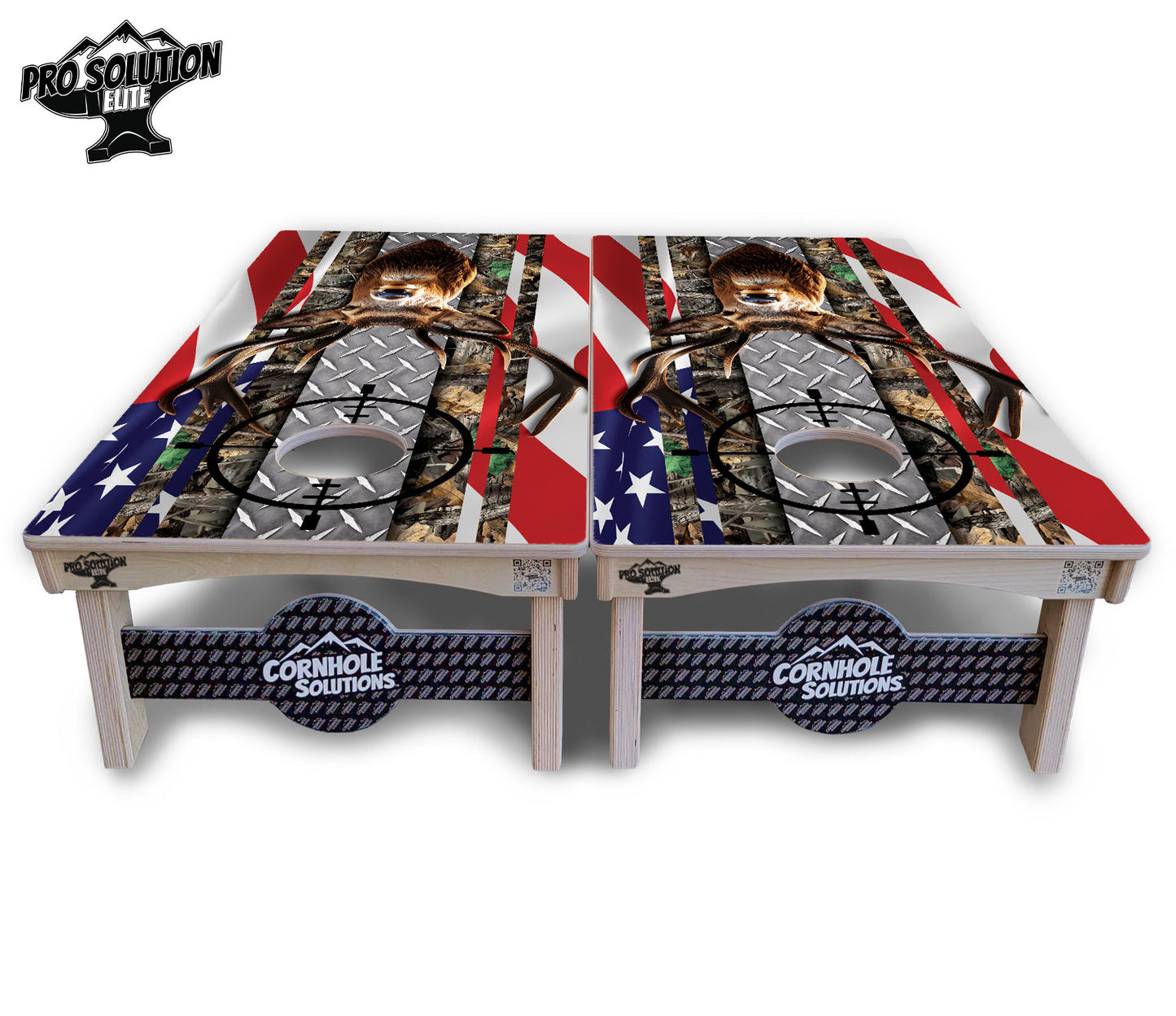 Scope Deer & Fish Cornhole Boards - Pro Solution Elite Series