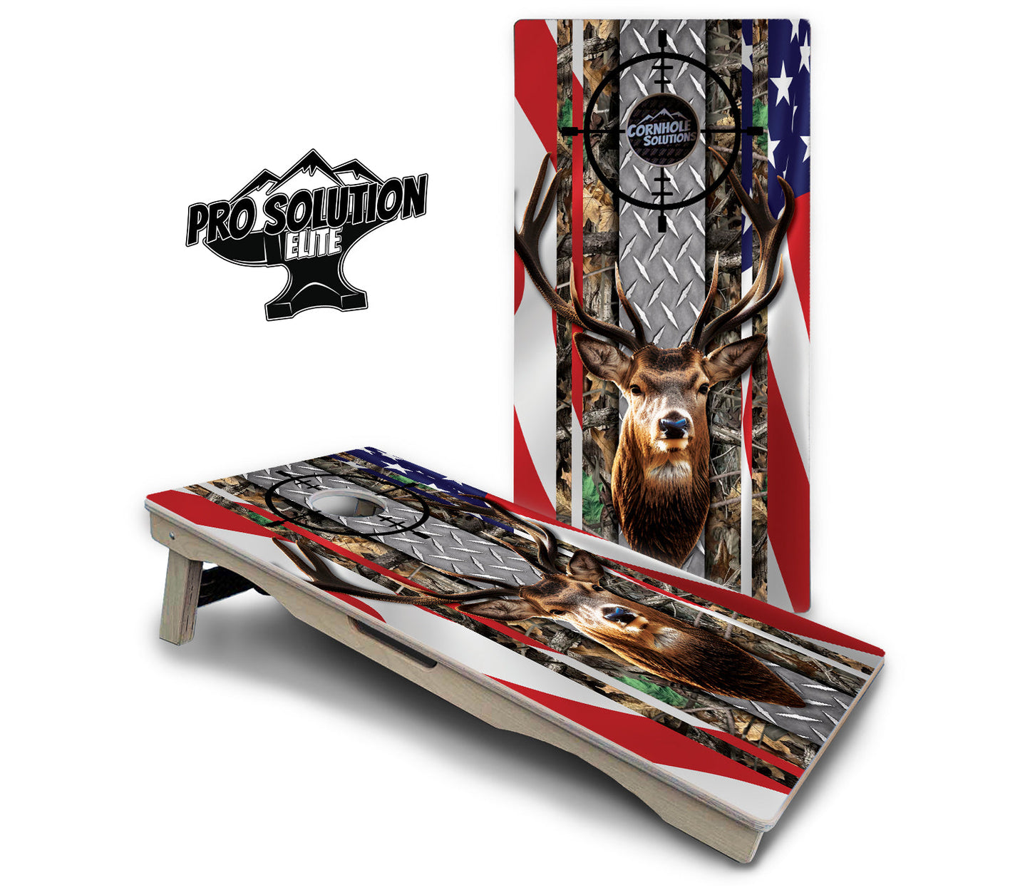 Scope Deer & Fish Cornhole Boards - Pro Solution Elite Series