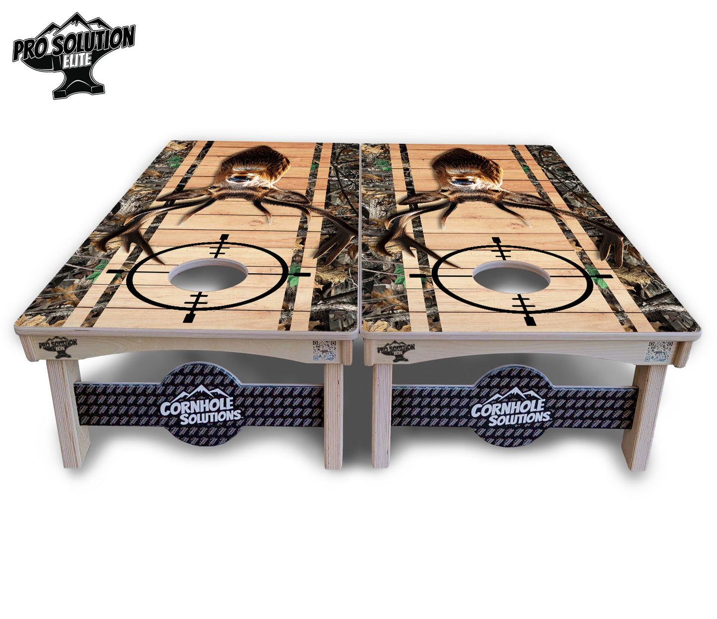 Scope Deer & Fish Plank Cornhole Boards - Pro Solution Elite Series