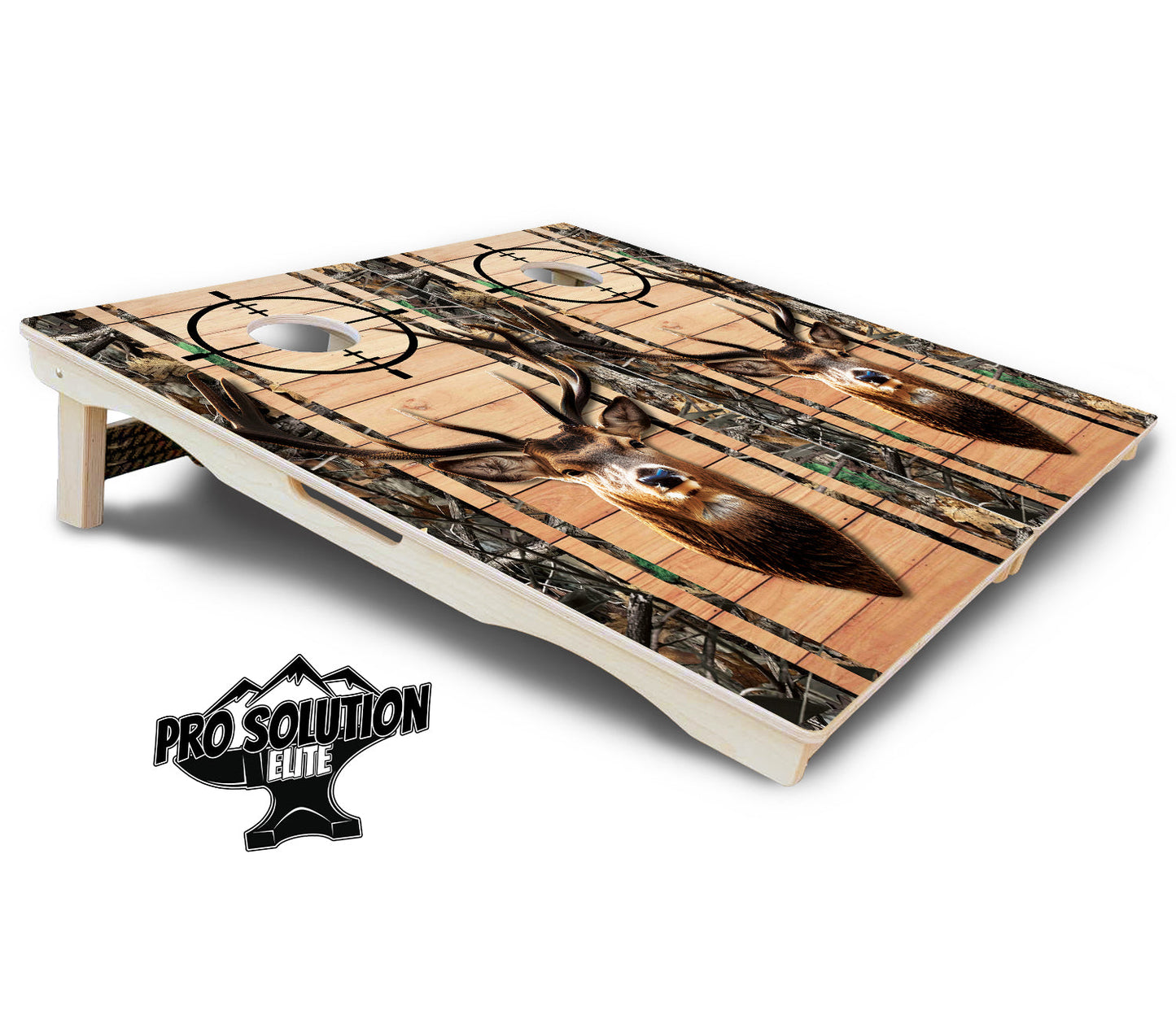 Scope Deer & Fish Plank Cornhole Boards - Pro Solution Elite Series
