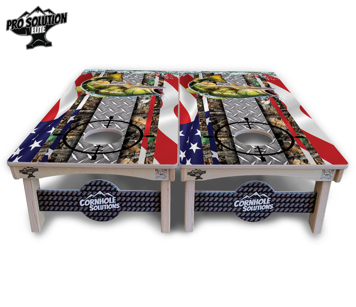Scope Deer & Fish Cornhole Boards - Pro Solution Elite Series