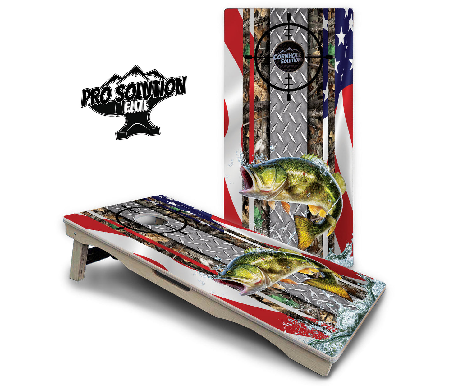 Scope Deer & Fish Cornhole Boards - Pro Solution Elite Series