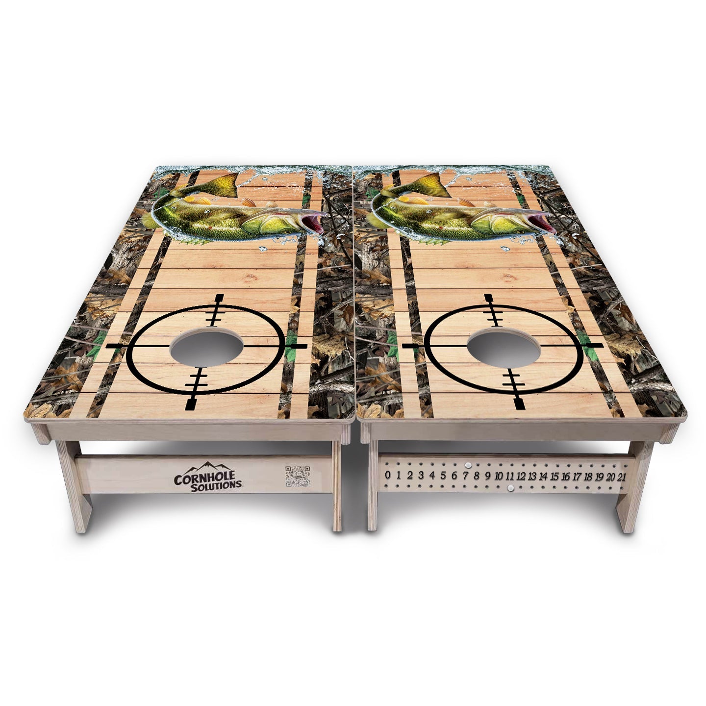 Scope Deer & Fish Plank Cornhole Boards - Professional Tournament Series