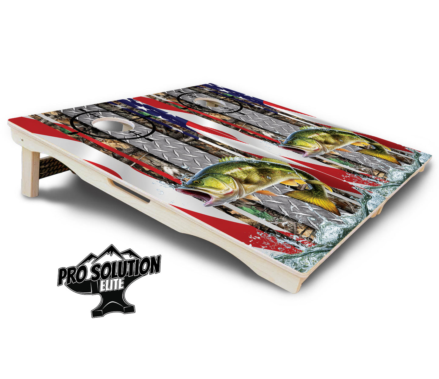 Scope Deer & Fish Cornhole Boards - Pro Solution Elite Series