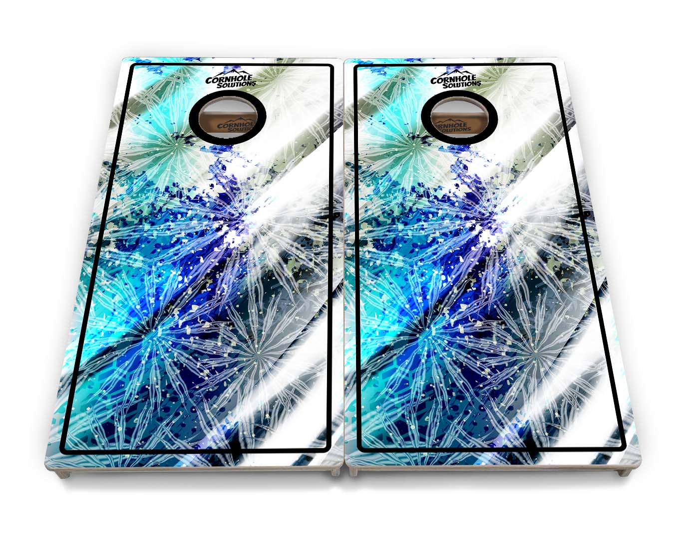 Blue Color Burst Cornhole Boards - Professional Tournament Series