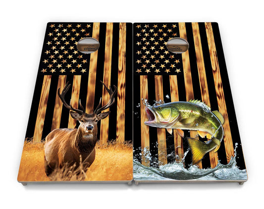 Colorful Deer & Fish Cornhole Boards - Professional Tournament Series