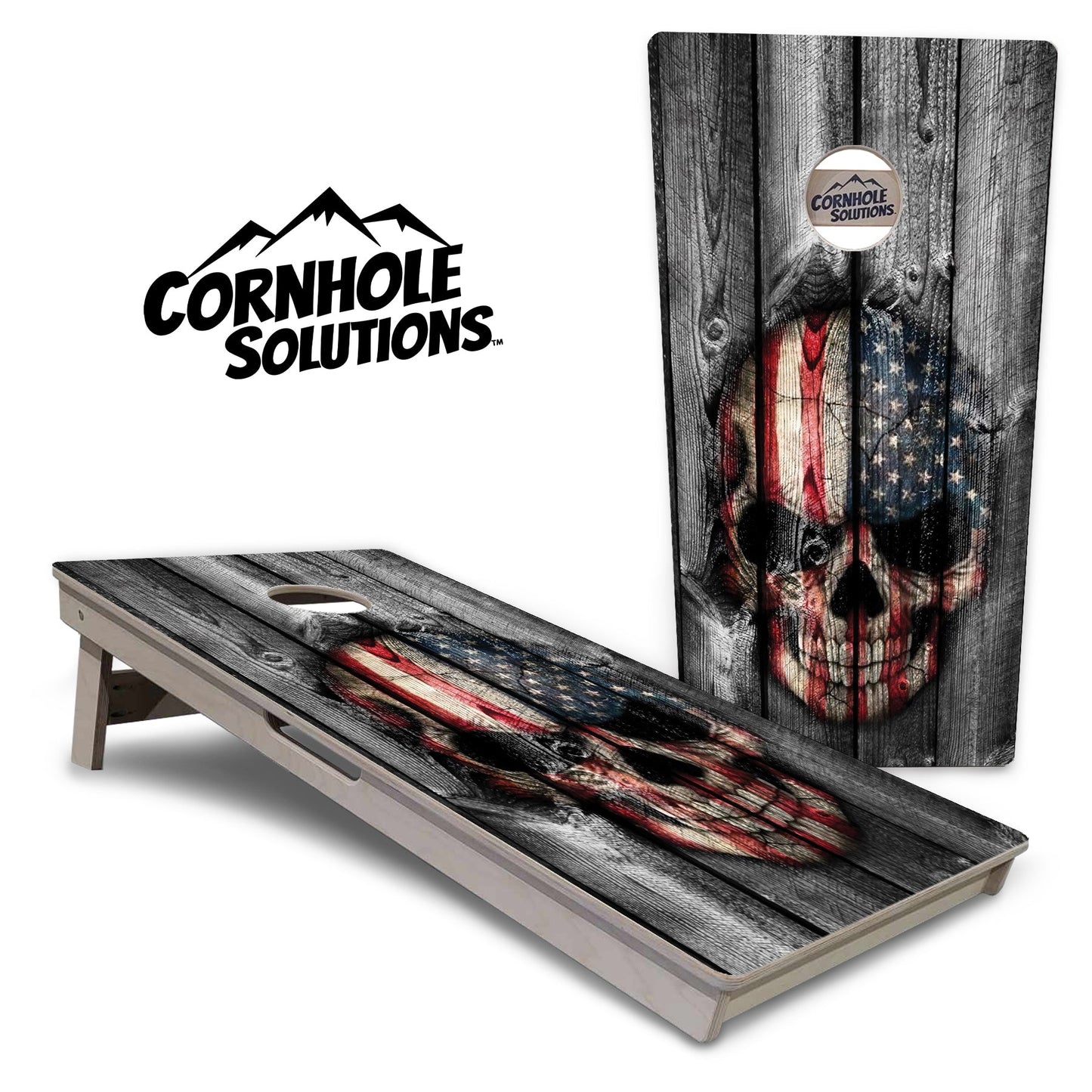 Skull Flag Design Cornhole Boards - Professional Tournament Series