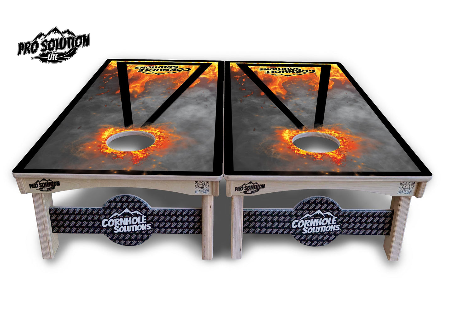Fire Triangle CS Logo Cornhole Boards - Pro Solution Lite Series