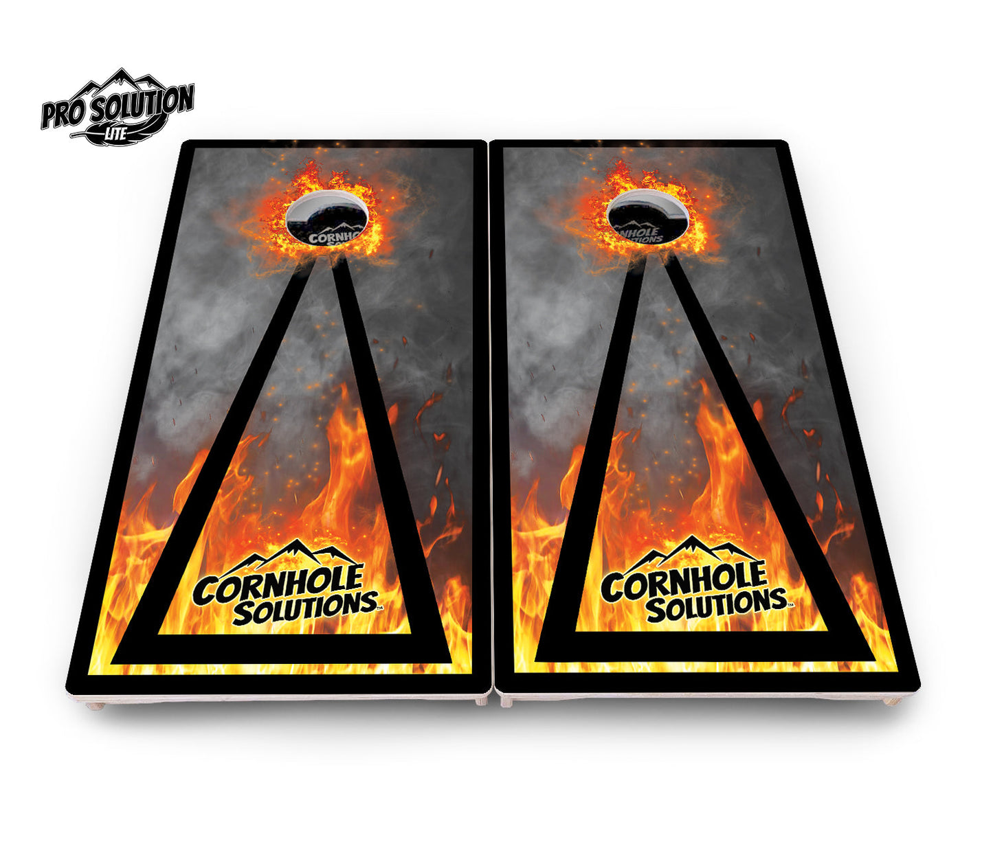 Fire Triangle CS Logo Cornhole Boards - Pro Solution Lite Series