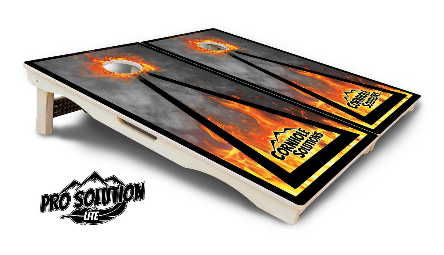 Fire Triangle CS Logo Cornhole Boards - Pro Solution Lite Series