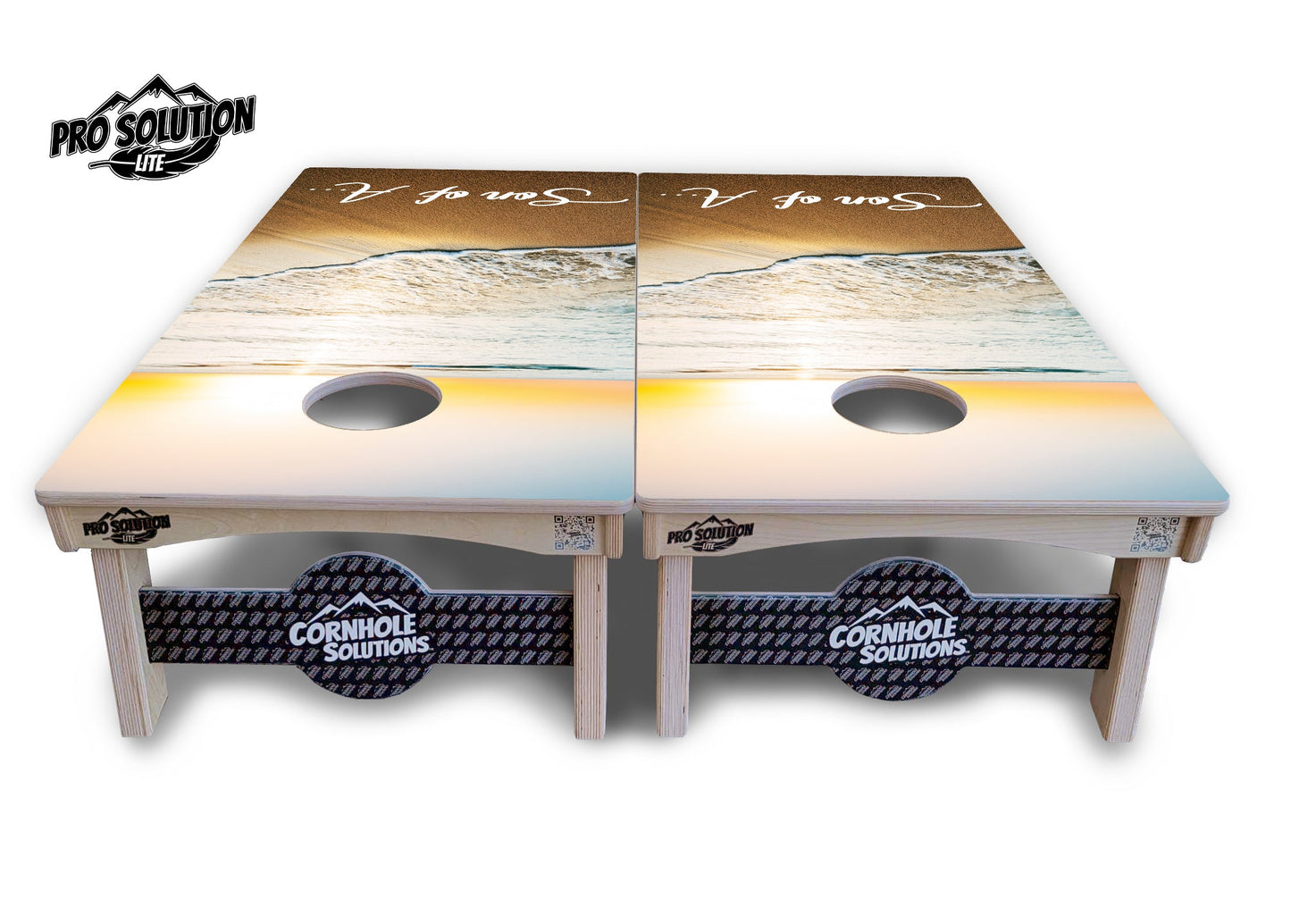 Beach Sunset Cornhole Boards - Pro Solution Lite Series