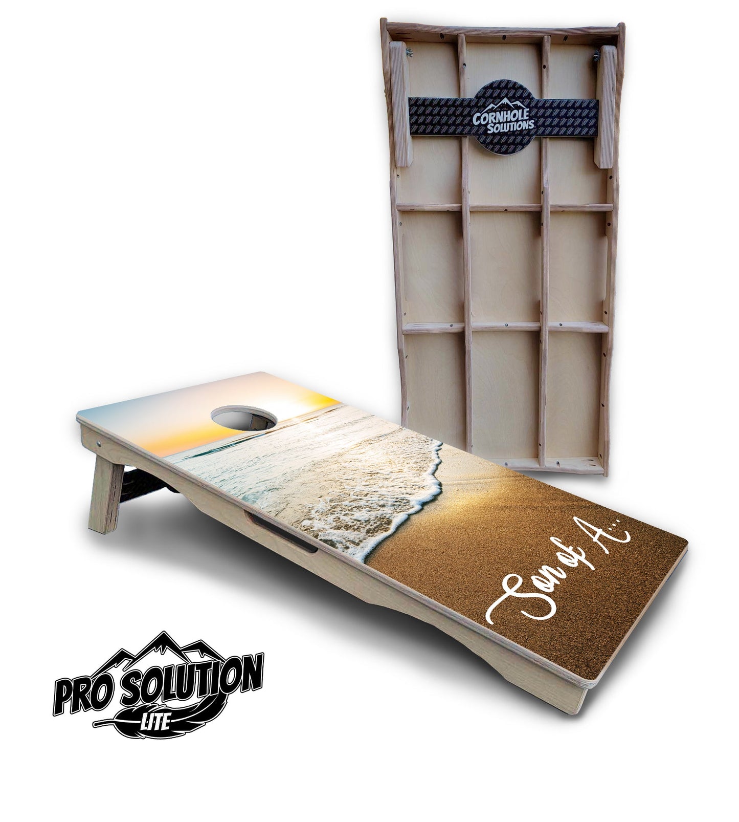 Beach Sunset Cornhole Boards - Pro Solution Lite Series