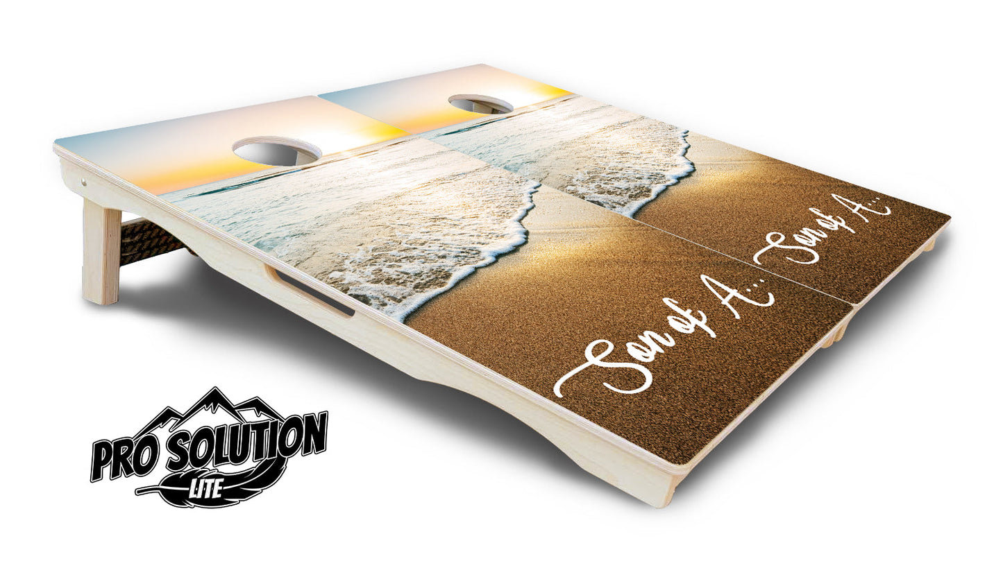 Beach Sunset Cornhole Boards - Pro Solution Lite Series
