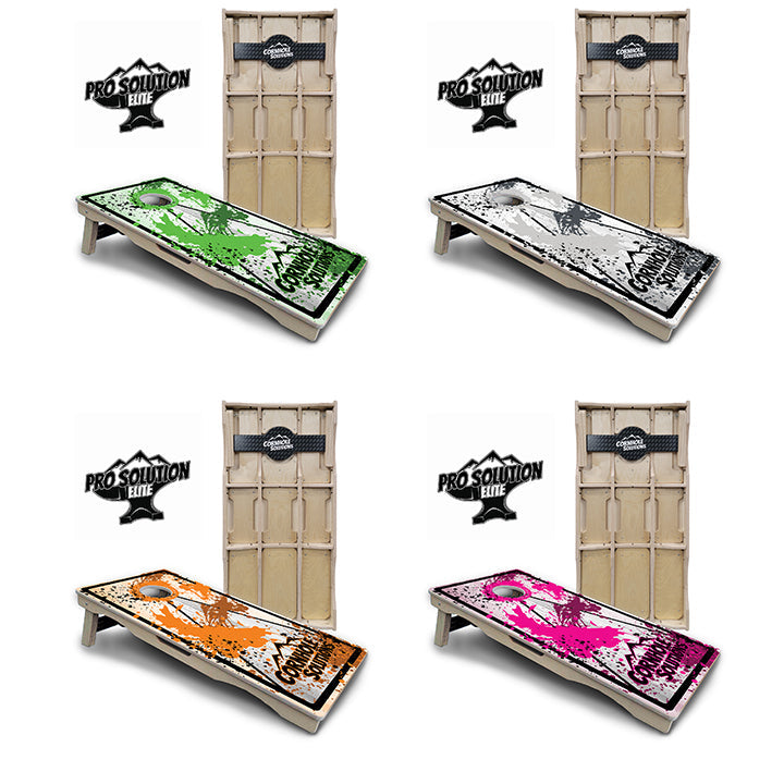 Paint Splatter CS Logo Cornhole Boards - Pro Solution Elite Series