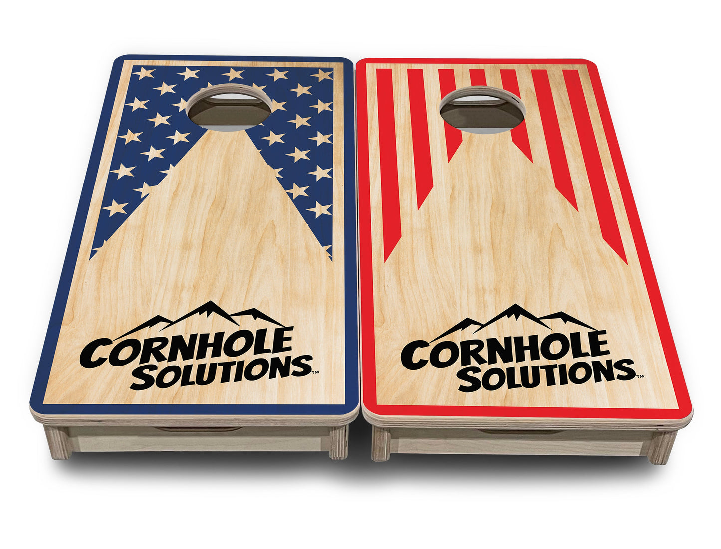 Stars & Stripes Keyhole CS Logo - Mini or Vacation Size Cornhole Boards