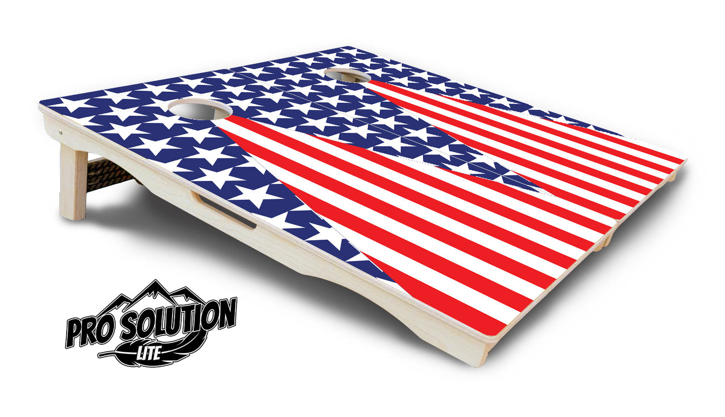 Stars & Stripes Triangle Cornhole Boards - Pro Solution Lite Series