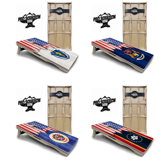 State Flag Designs Massachusetts to New Jersey Cornhole Boards - Pro Solution Elite Series