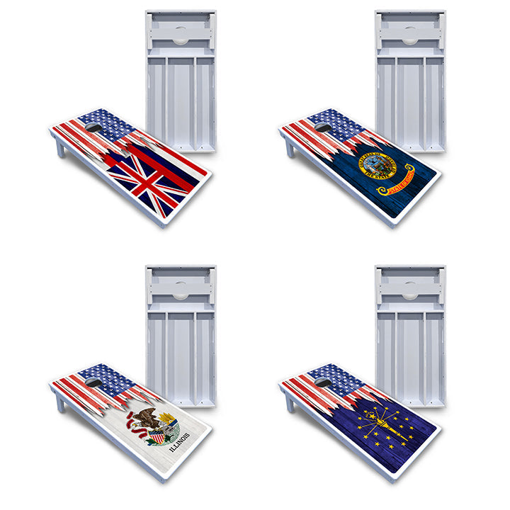 State Flag Designs Hawaii to Maryland Cornhole Boards - All Weather Series