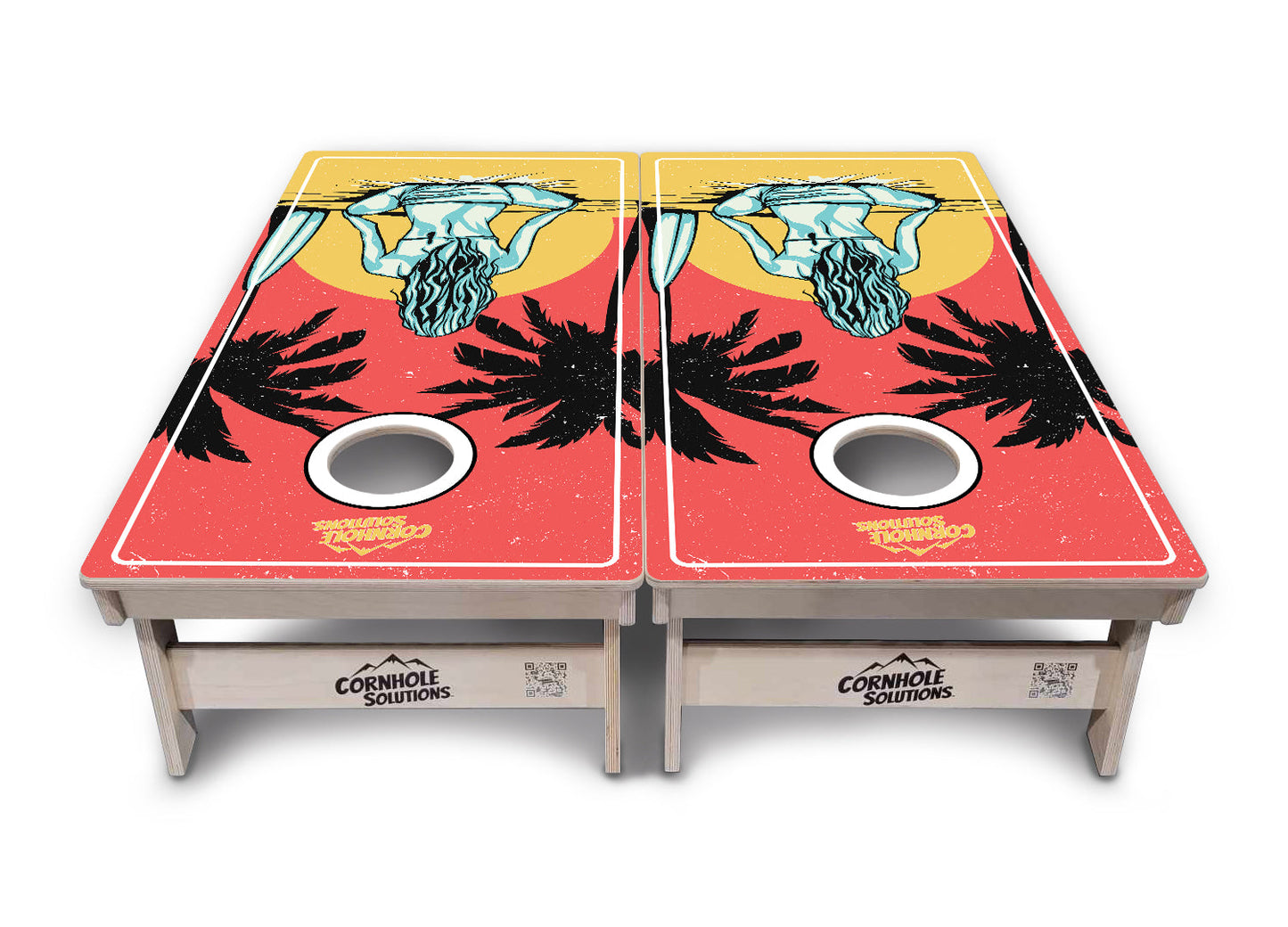 Sunset Girl Cornhole Boards - Professional Tournament Series