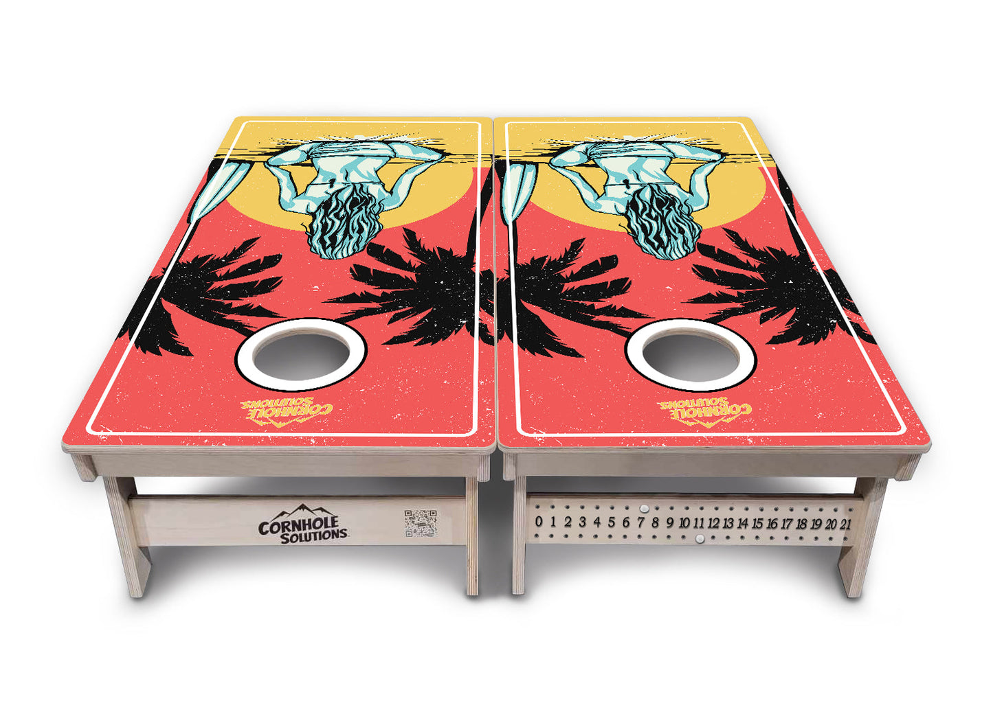 Sunset Girl Cornhole Boards - Professional Tournament Series