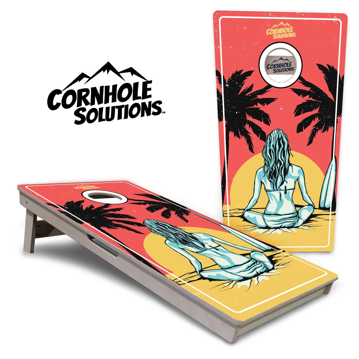 Sunset Girl Cornhole Boards - Professional Tournament Series
