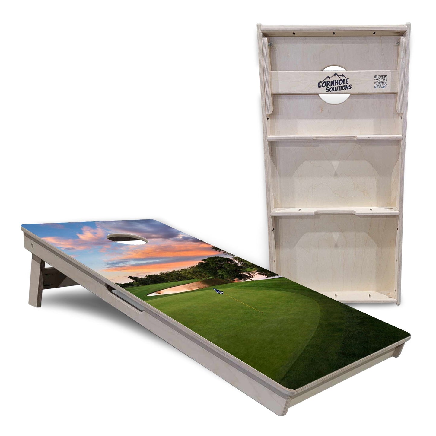 Golf Course Sunset Cornhole Boards - Professional Tournament Series