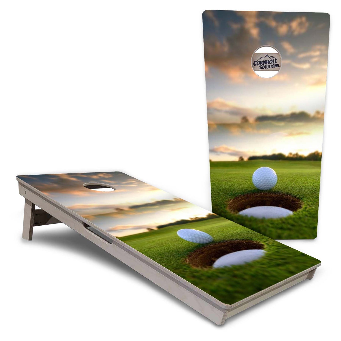 Golf Course Sunset Cornhole Boards - Professional Tournament Series