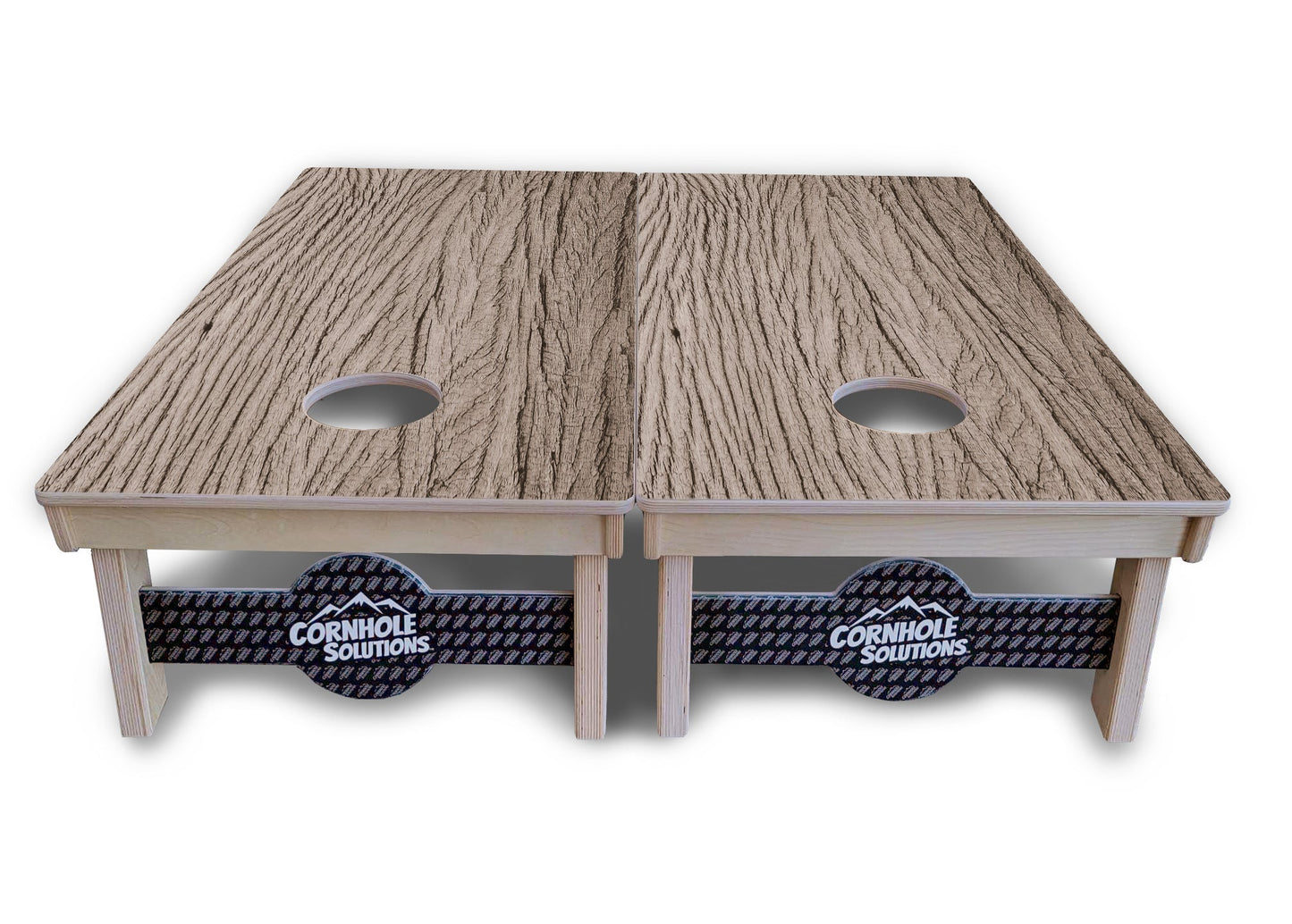 Tan Grey Wood Cornhole Boards - Professional Tournament Series