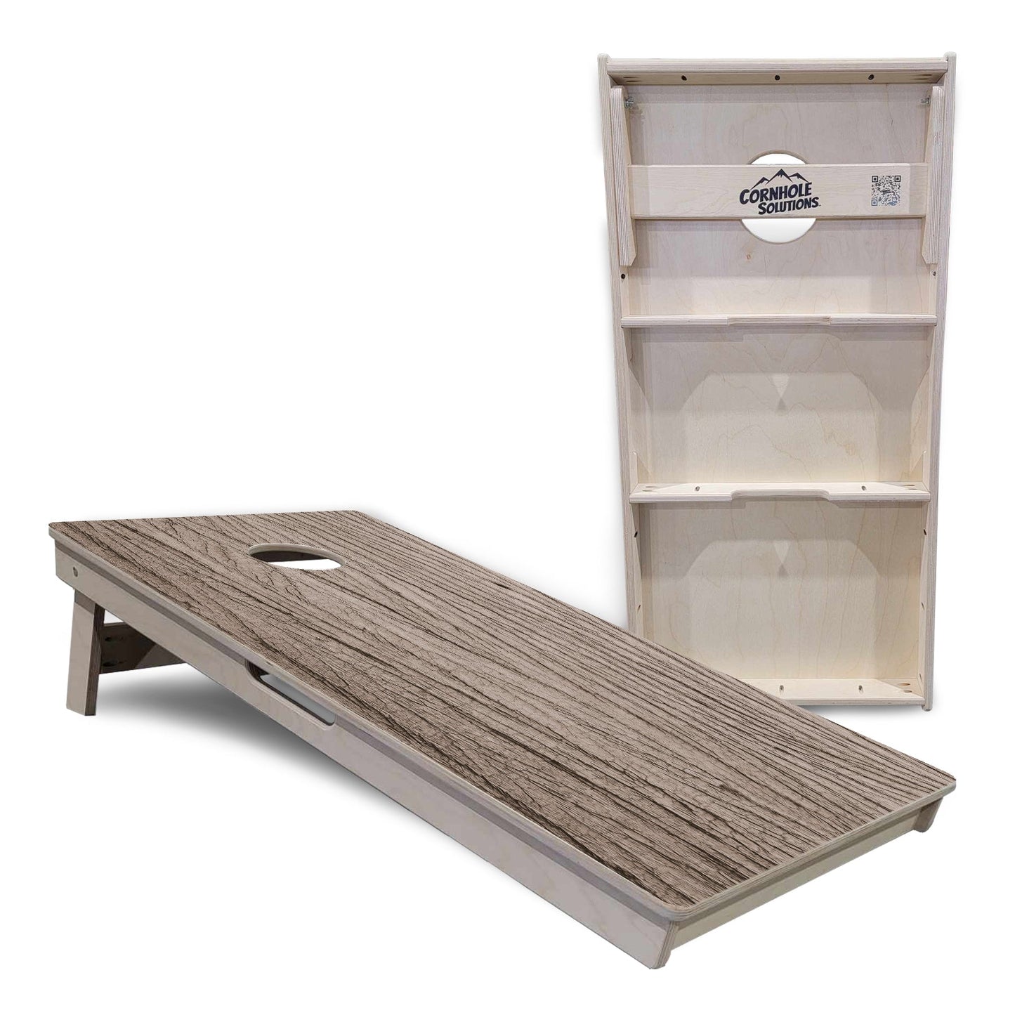 Tan Grey Wood Cornhole Boards - Professional Tournament Series