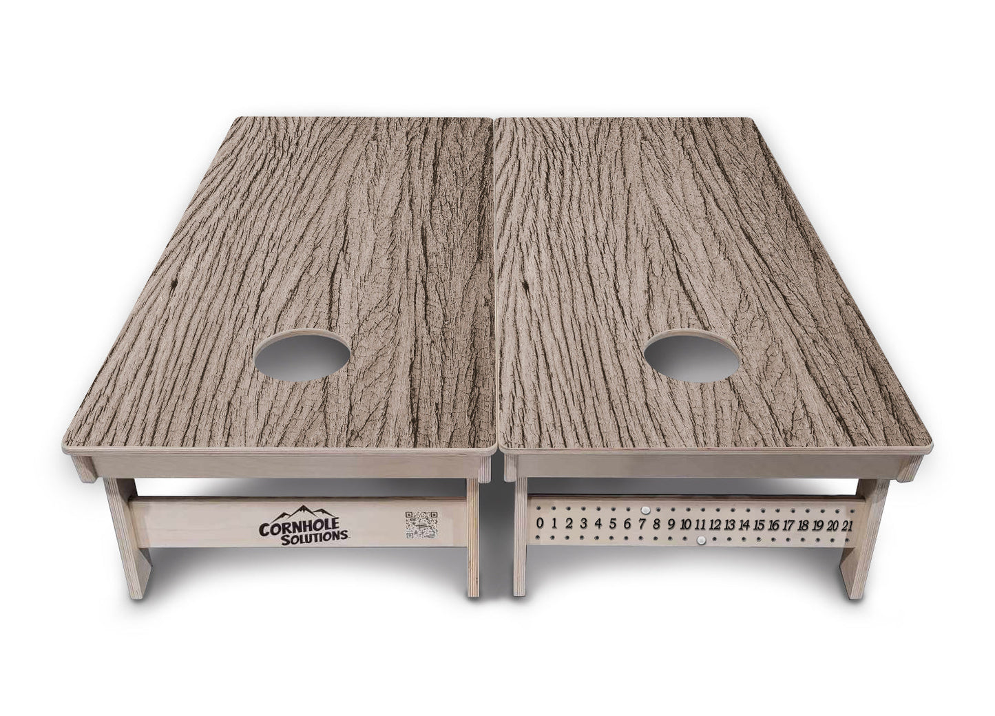 Tan Grey Wood Cornhole Boards - Professional Tournament Series