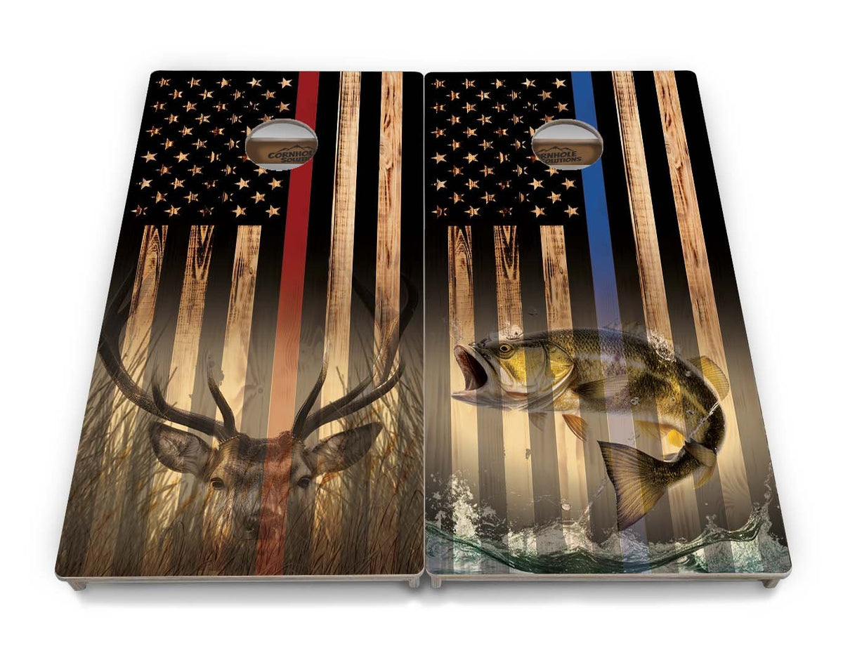 First Responder Burnt Flag Outdoors Cornhole Boards – Tournament Series