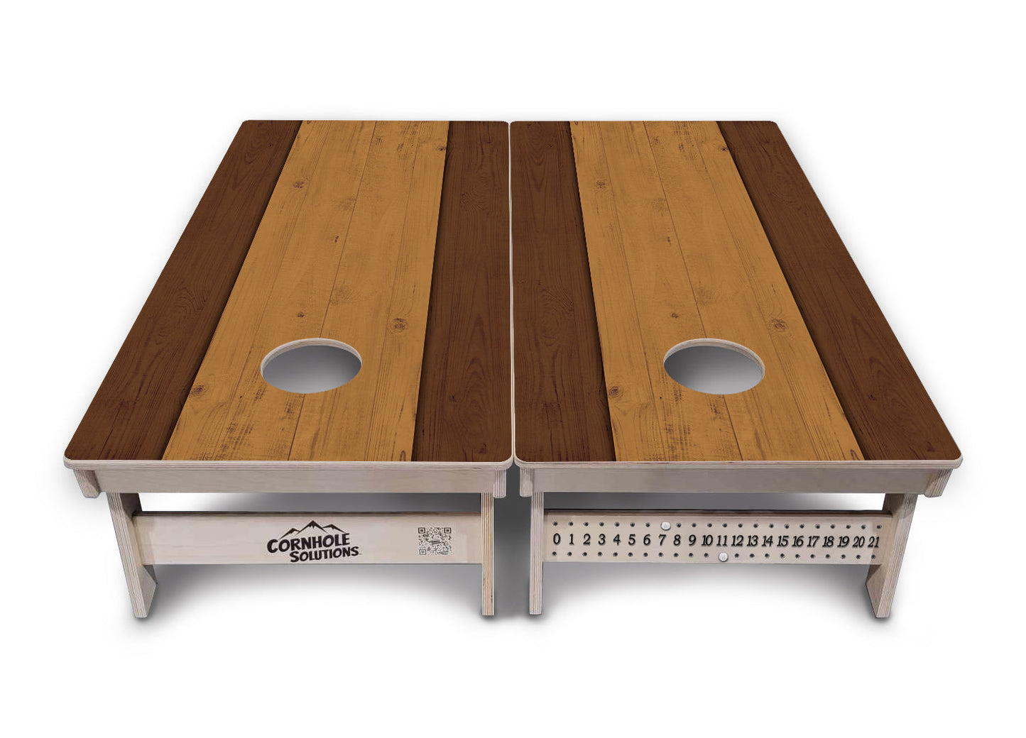 Brown Two Tone Planks Cornhole Boards - Professional Tournament Series