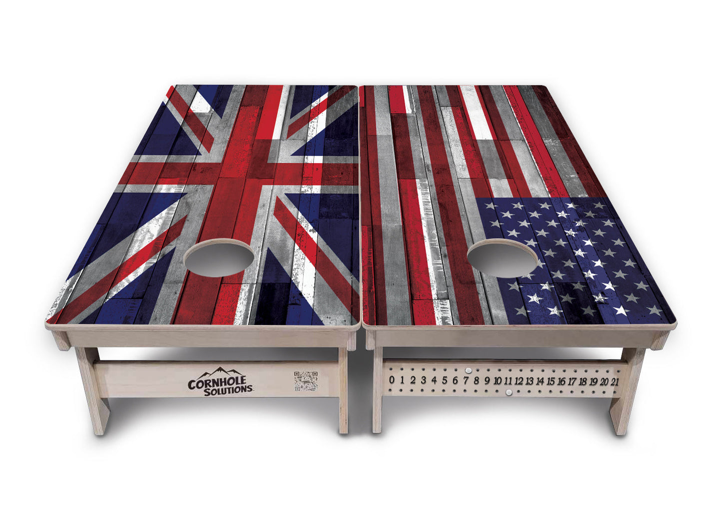 USA / Canada / Union Jack Plank Flags Cornhole Boards - Professional Tournament Series