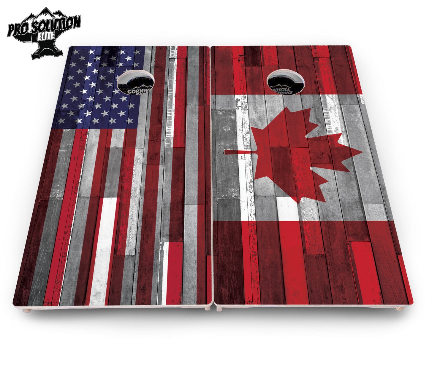 USA / Canada / Union Jack Plank Flag Cornhole Boards - Pro Solution Elite Series