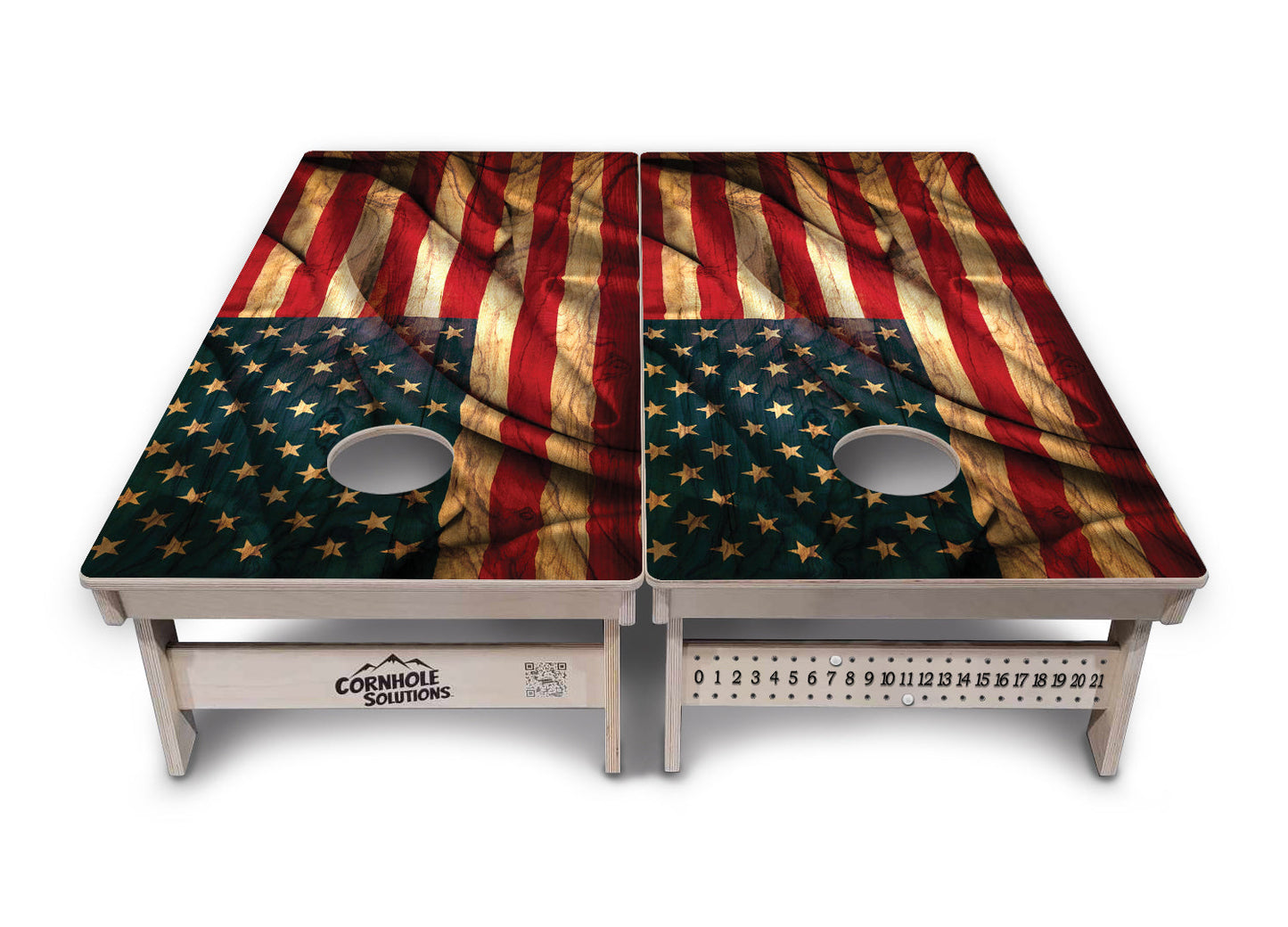 USA Wood Flag Color Cornhole Boards - Professional Tournament Series