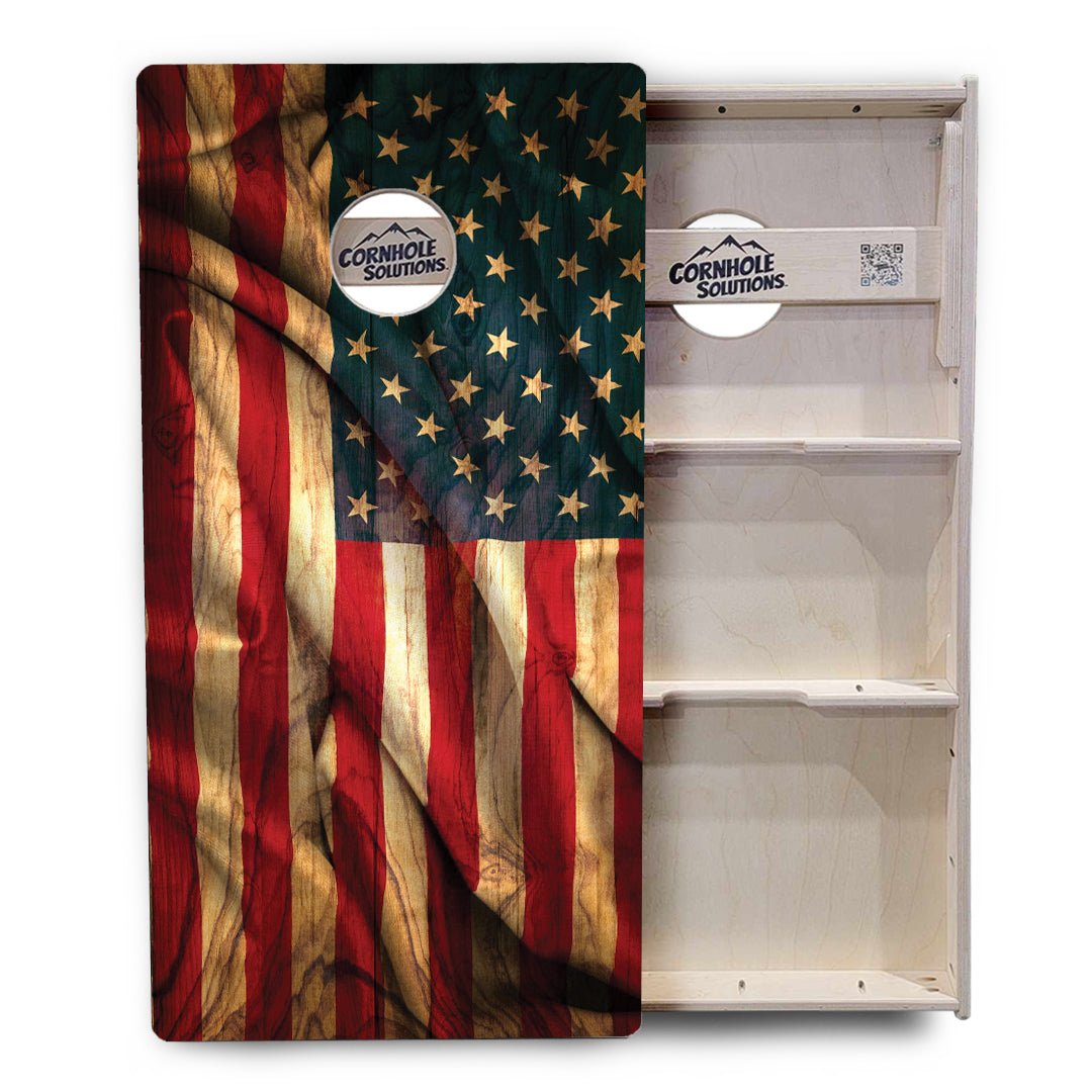 USA Wood Flag Color Cornhole Boards – Tournament Series