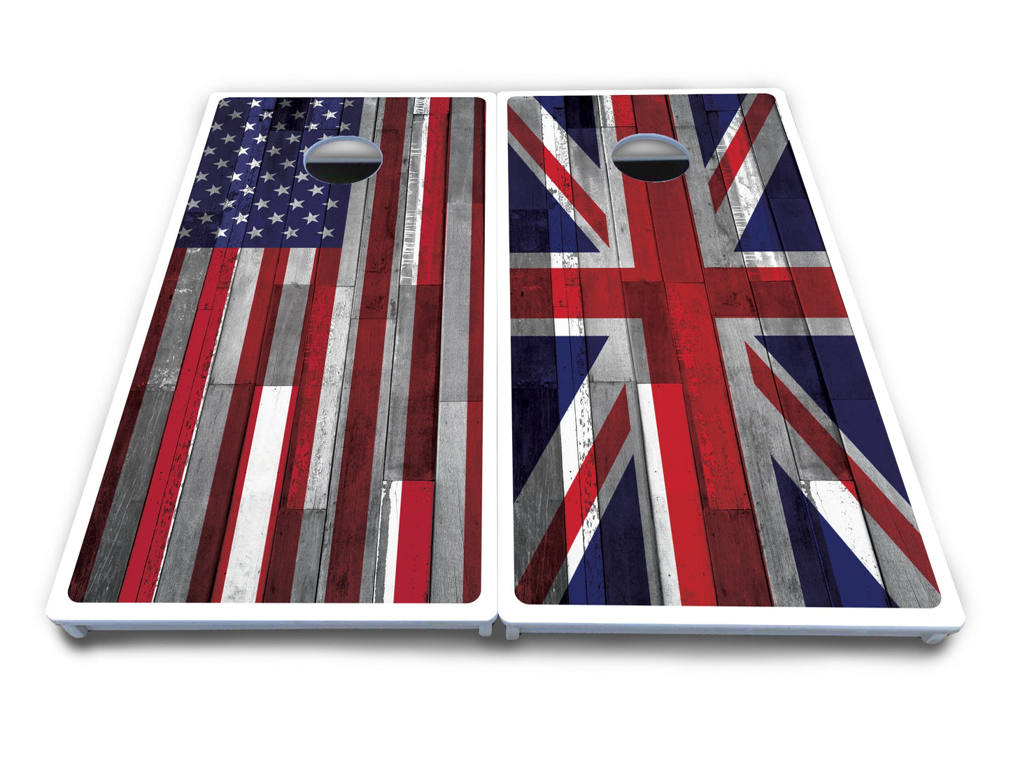 USA / Canada / Union Jack Plank Flag Cornhole Boards - All Weather Series