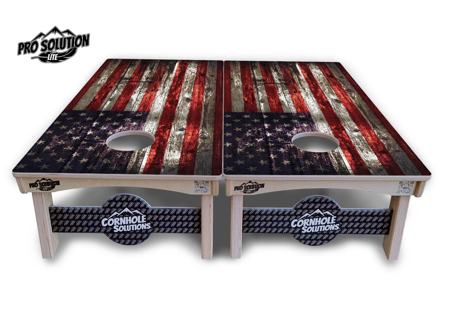 Distressed Flag Cornhole Boards - Pro Solution Lite Series