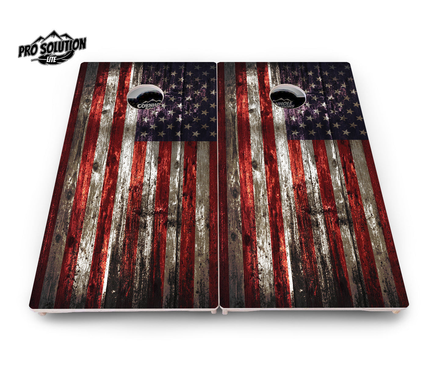 Distressed Flag Cornhole Boards - Pro Solution Lite Series