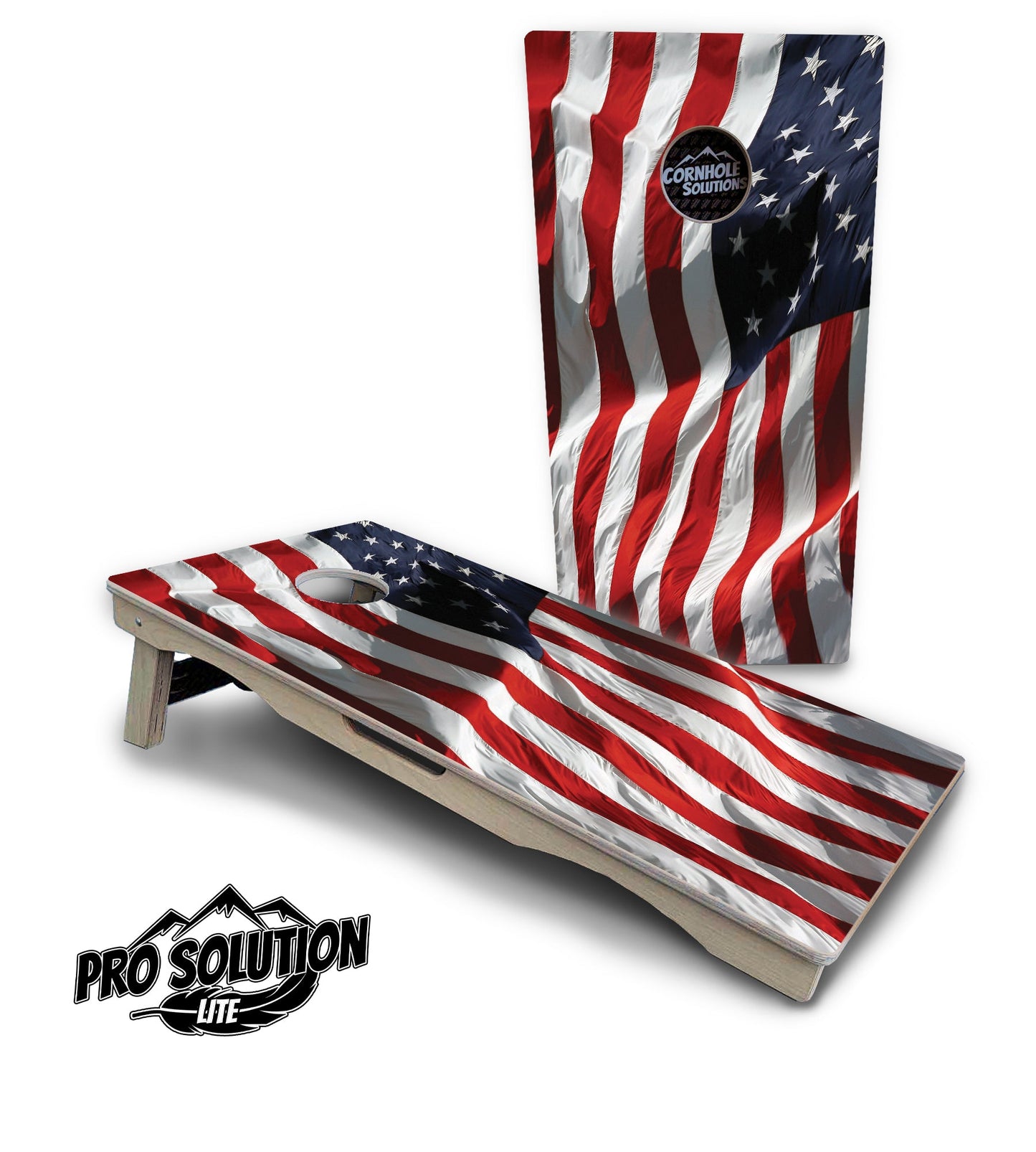 Waving Flag Cornhole Boards - Pro Solution Lite Series