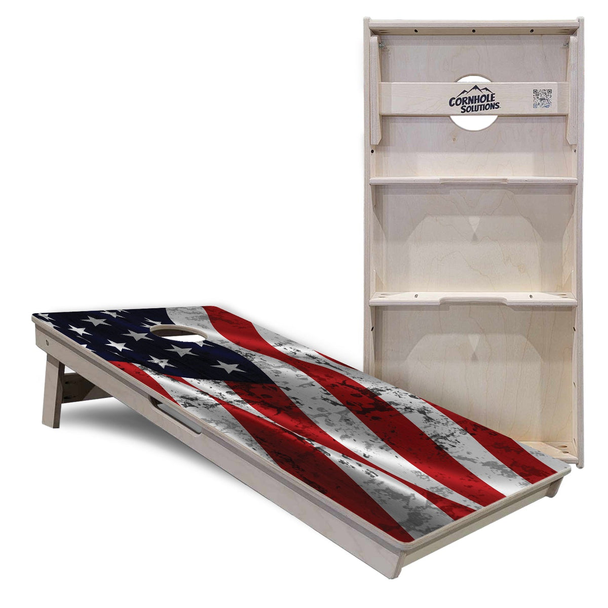 Wavy Distressed Flag Cornhole Boards – Tournament Series