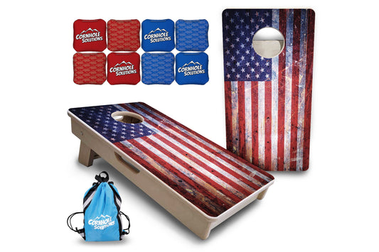 Weathered Flag - Mini or Vacation Size Cornhole Boards