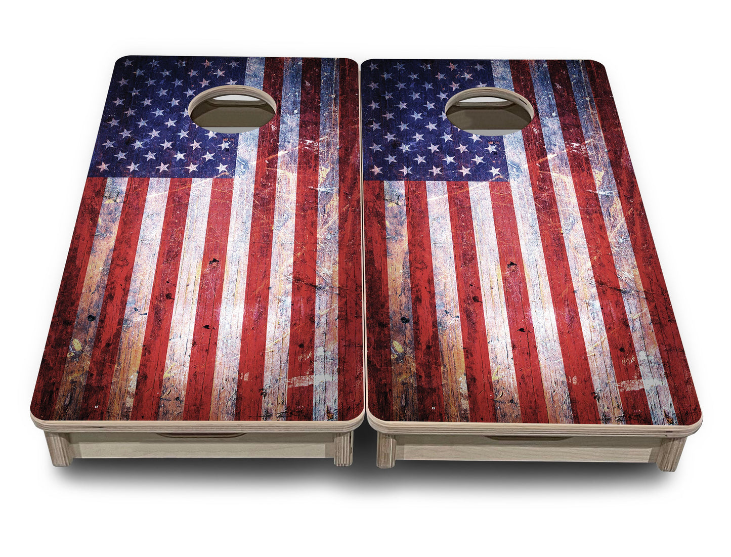 Weathered Flag - Mini or Vacation Size Cornhole Boards