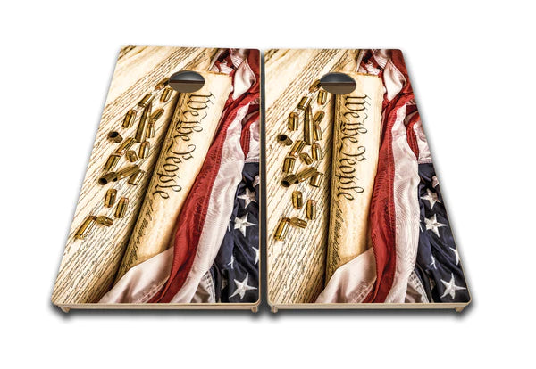 Quick Ship Cornhole Boards - We The People Design