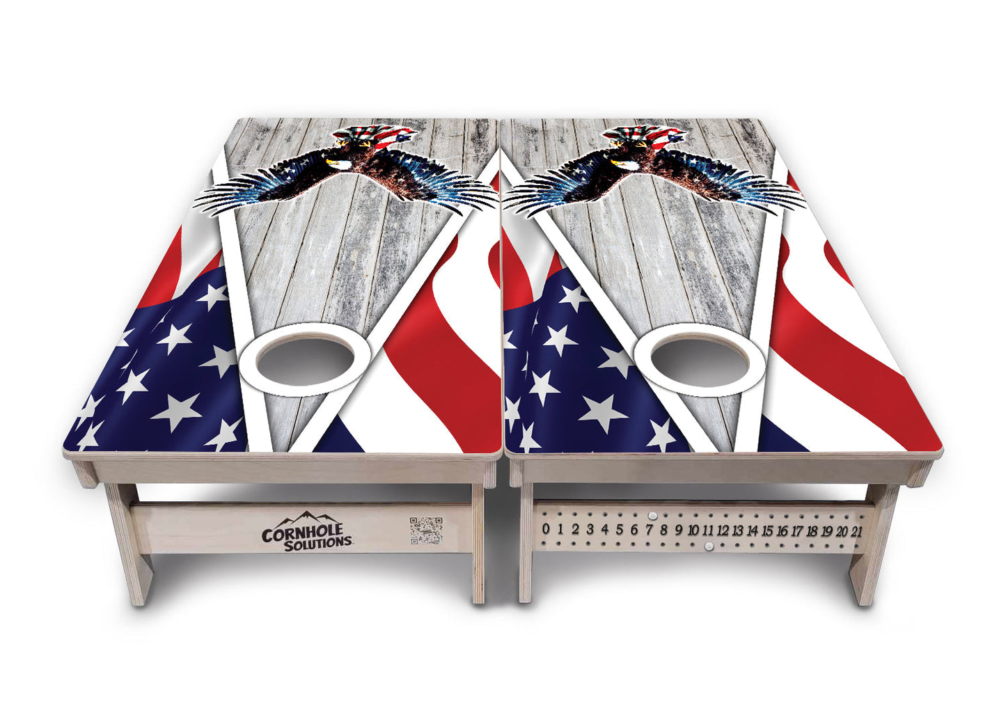 Eagle Triangle Whitewash Cornhole Boards - Professional Tournament Series
