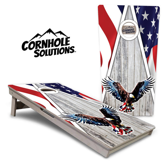 Eagle Triangle Whitewash Cornhole Boards - Professional Tournament Series