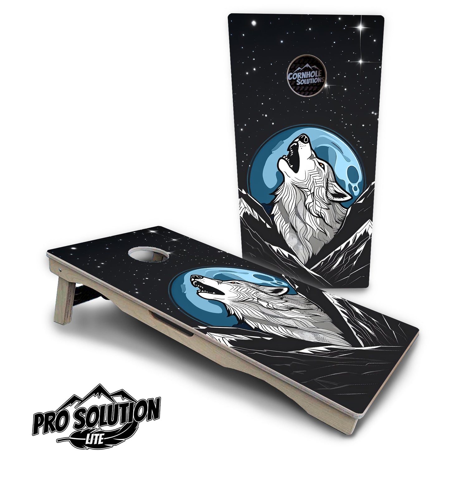 Wolf Howling Cornhole Boards - Pro Solution Lite Series